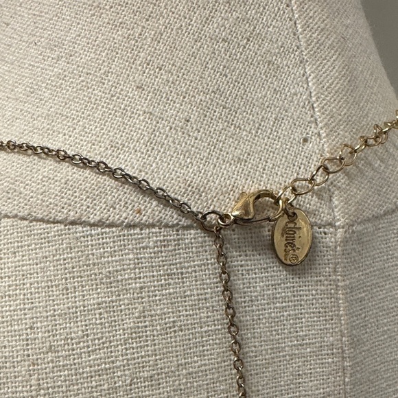 Gold-tone Star and Moon Necklace 21” length with 8” hanging back chain - Picture 3 of 8